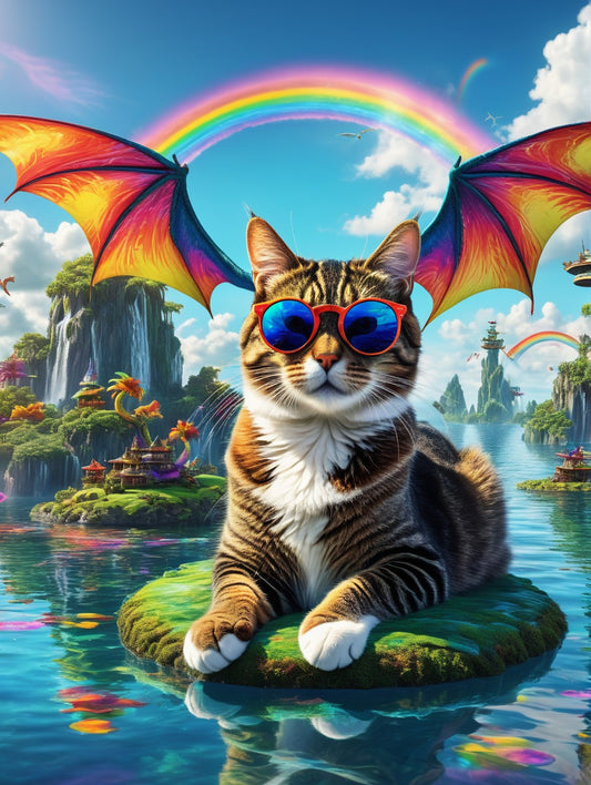 Drachenkatze im Regenbogenland