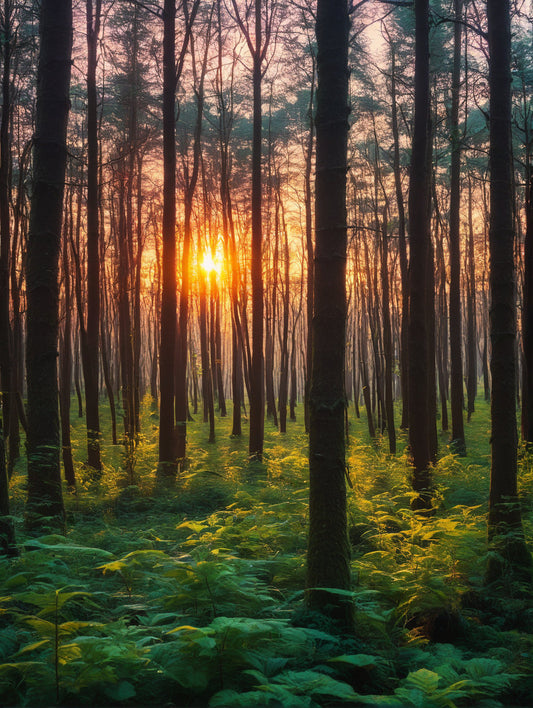 Lichttanz im Wald